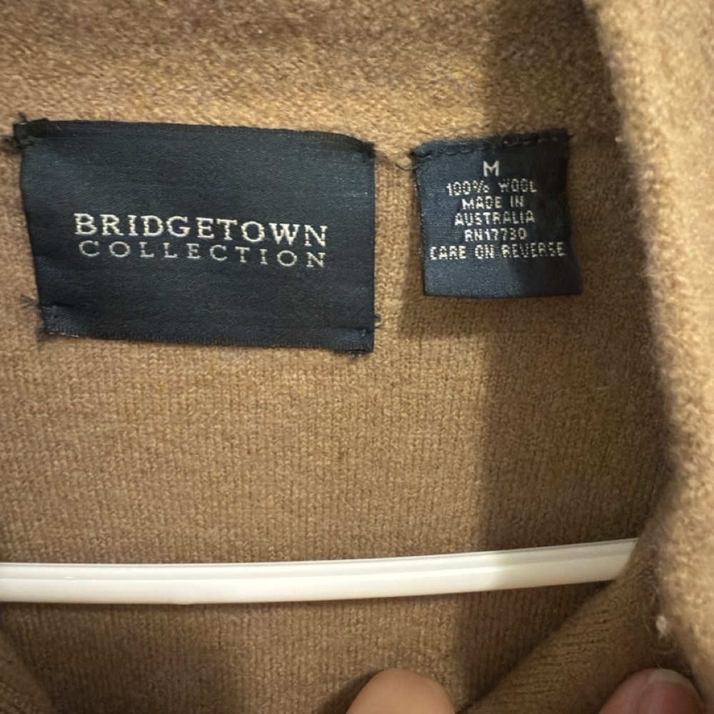 Bridgetown Collection Womens 100% Wool Full Zip‎ Sweater Camel Tan Size Med - Picture 3 of 5